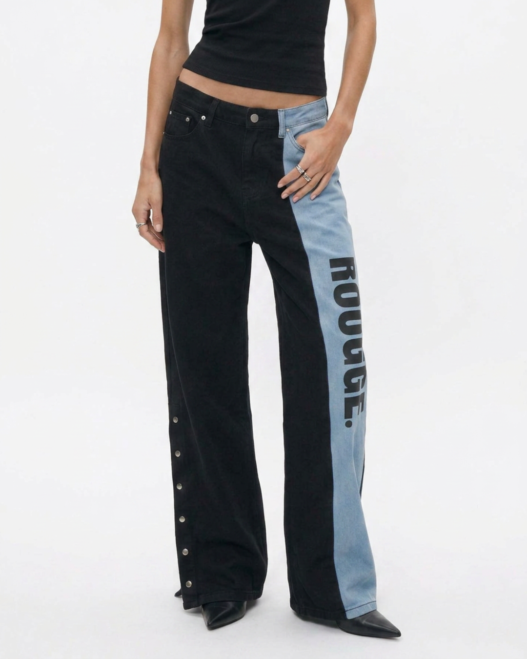 Bicolor Branded Denim