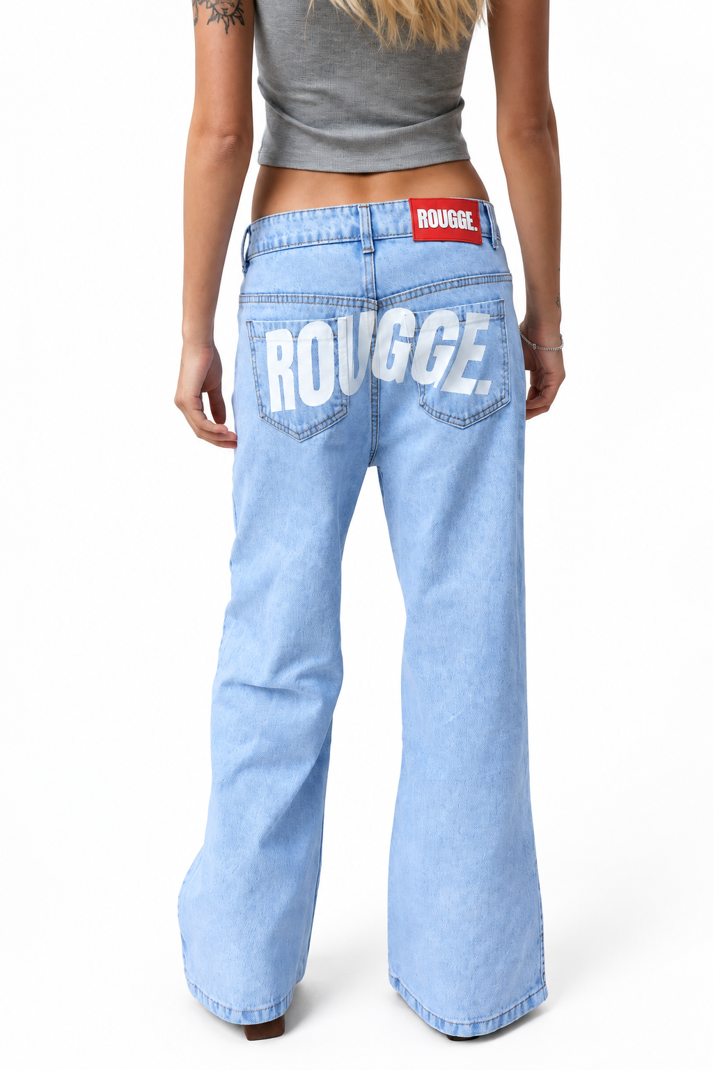 Denim Blue & White Jeans