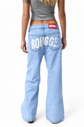 Denim Blue & White Jeans