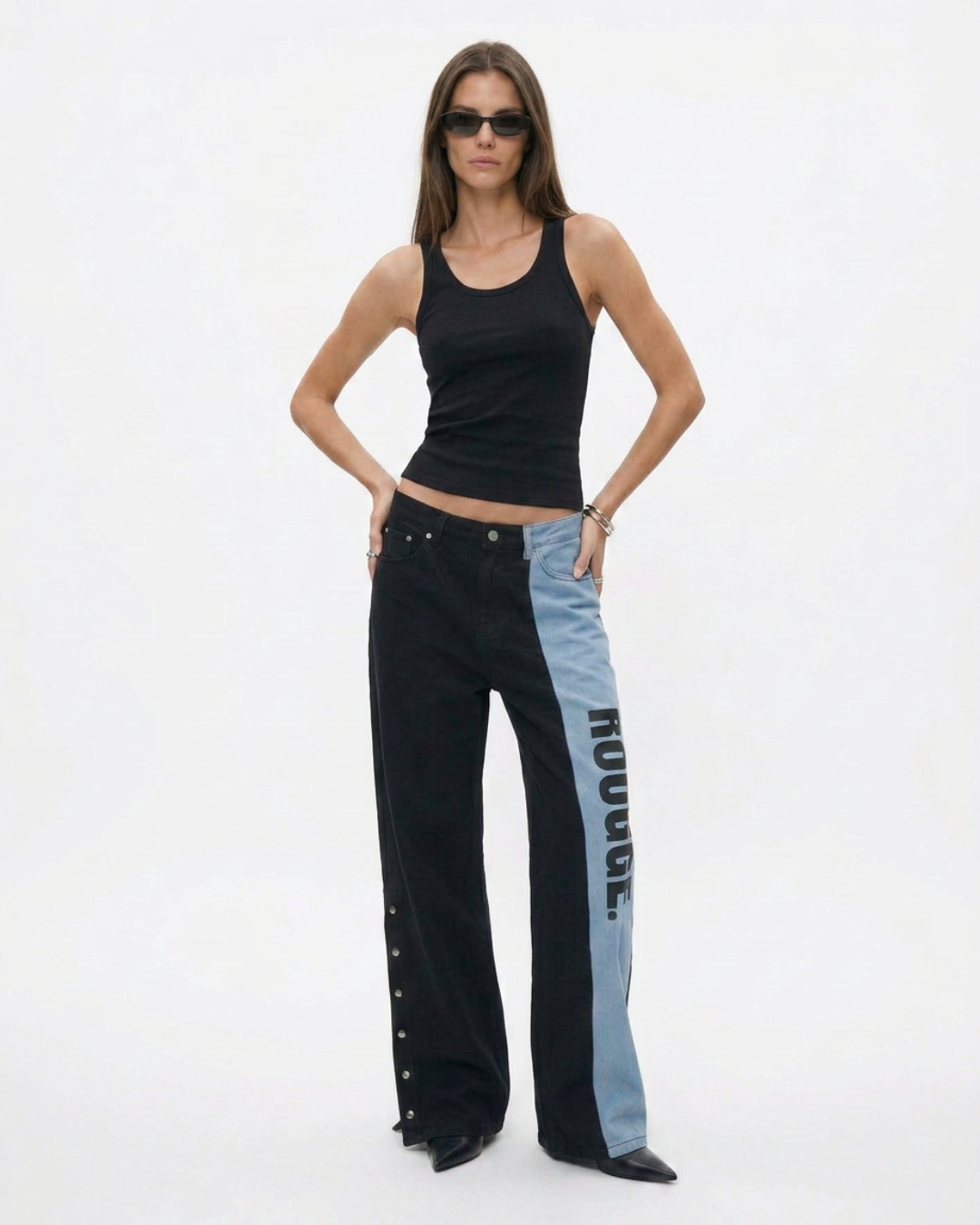 Bicolor Branded Denim