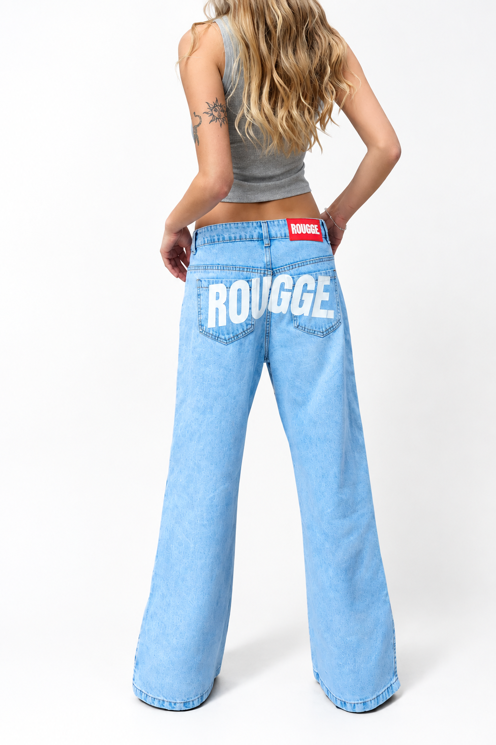 Denim Blue & White Jeans