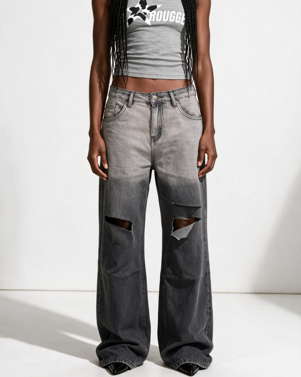 Washed Degrade Cow Jeans