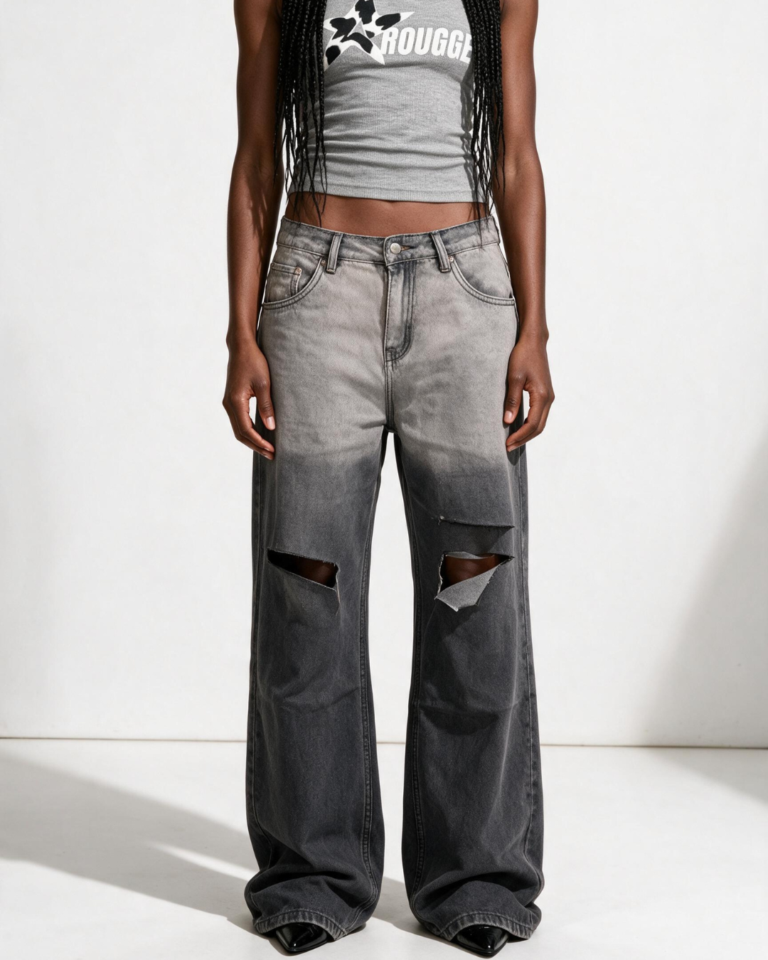 Washed Degrade Cow Jeans