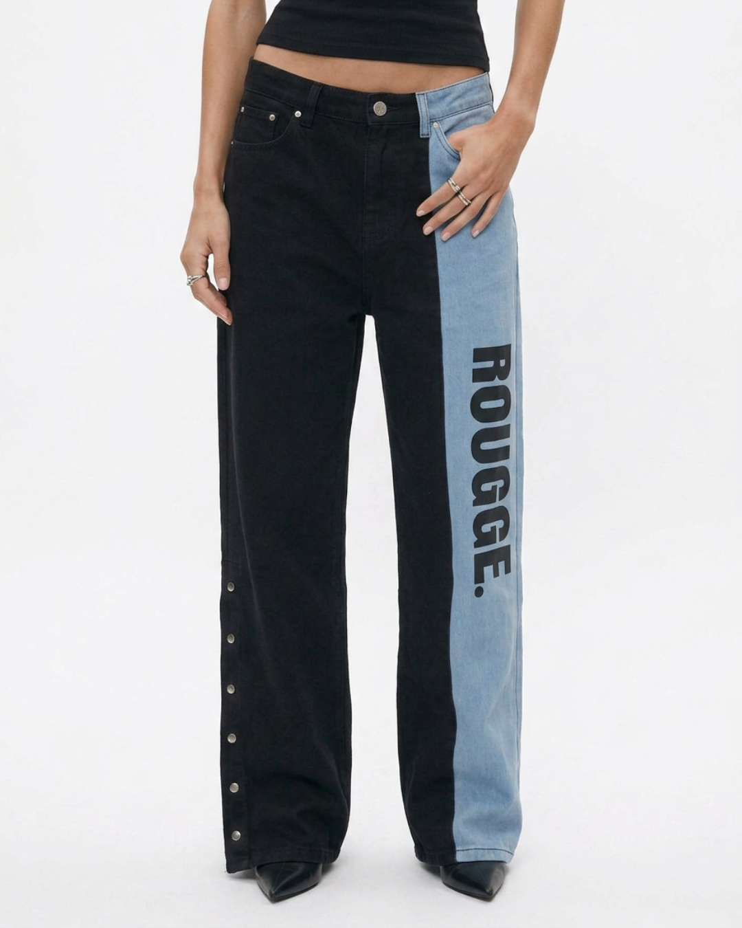 Bicolor Branded Denim