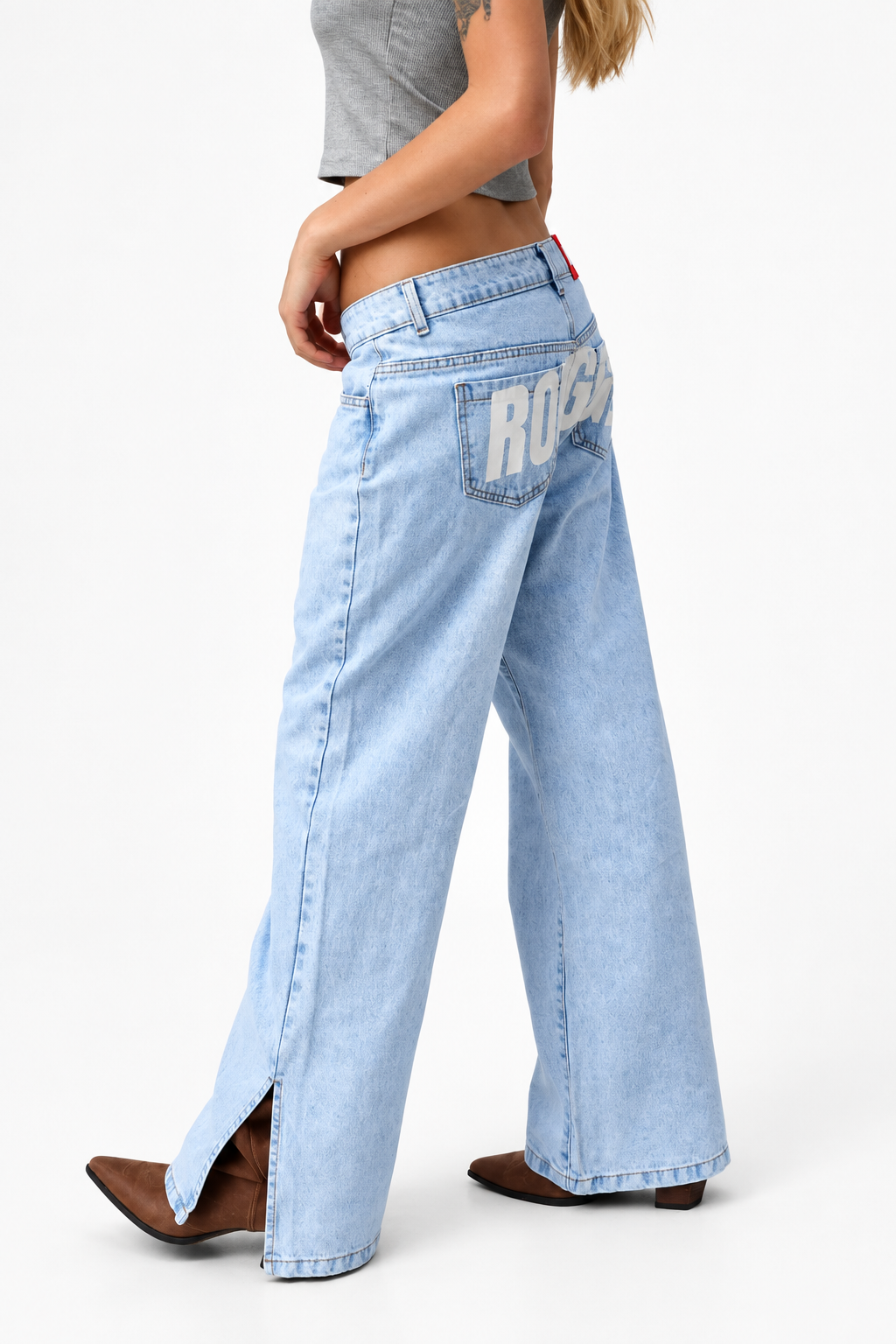 Denim Blue & White Jeans