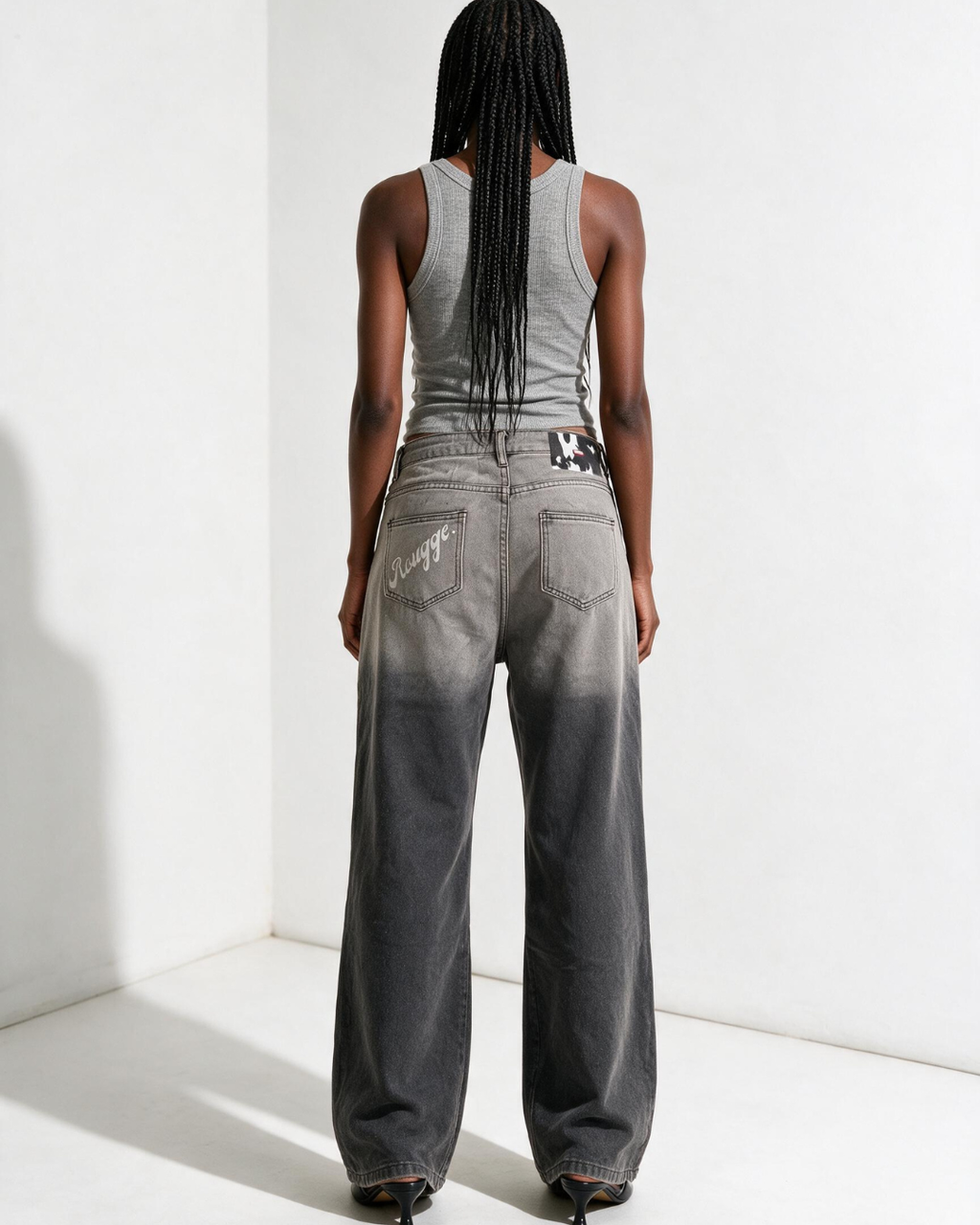 Washed Degrade Cow Jeans