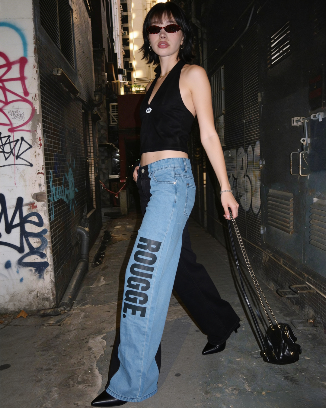 Bicolor Branded Denim image 0
