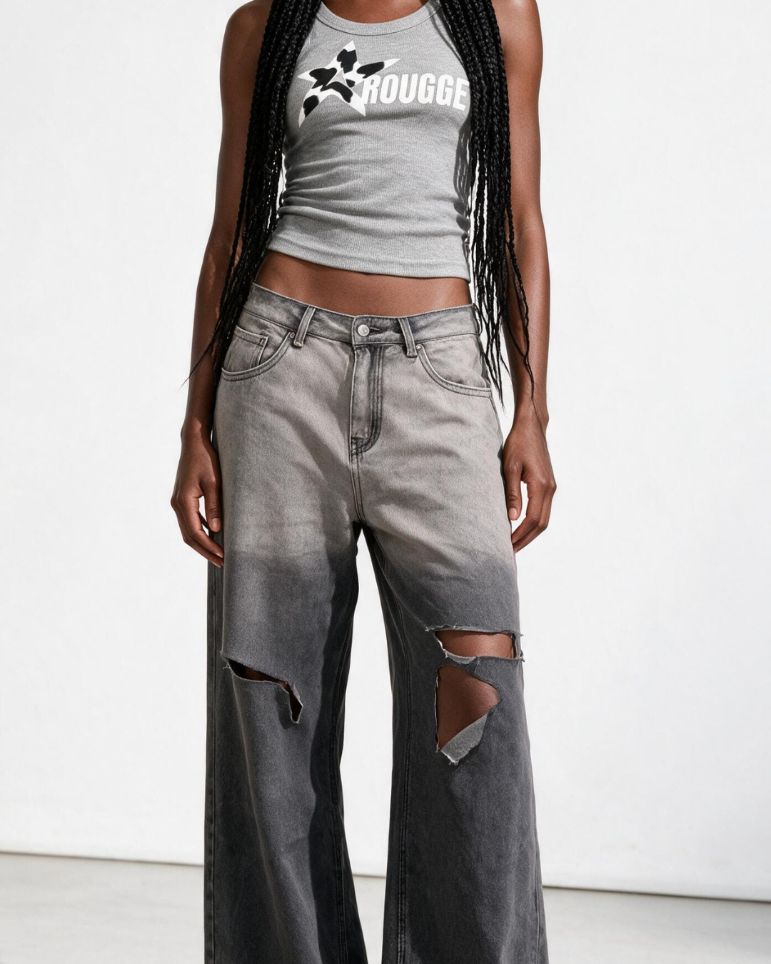 Washed Degrade Cow Jeans