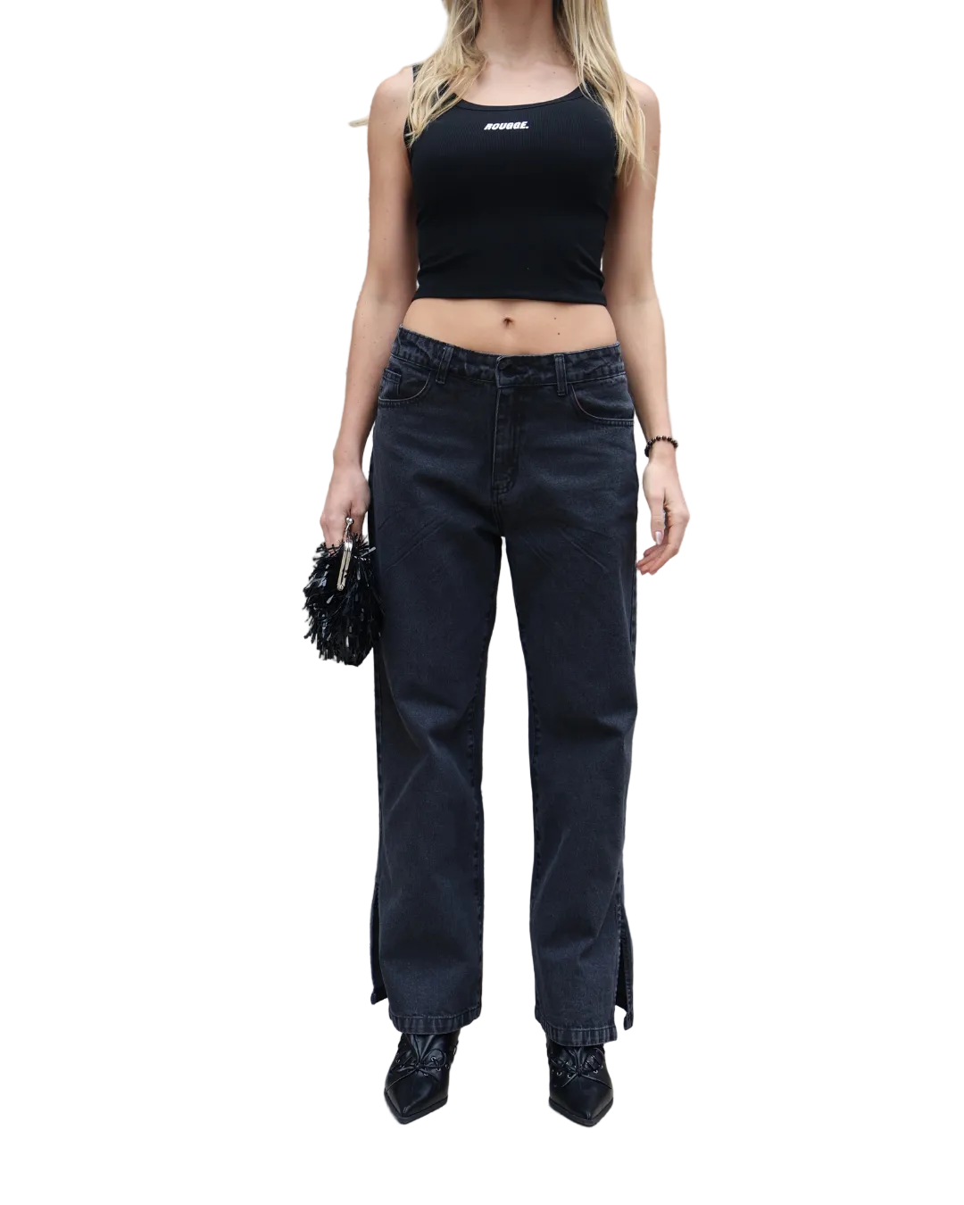Denim Black & Silver Jeans