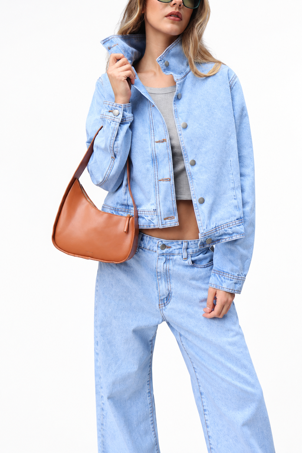 Denim Blue & White Jeans